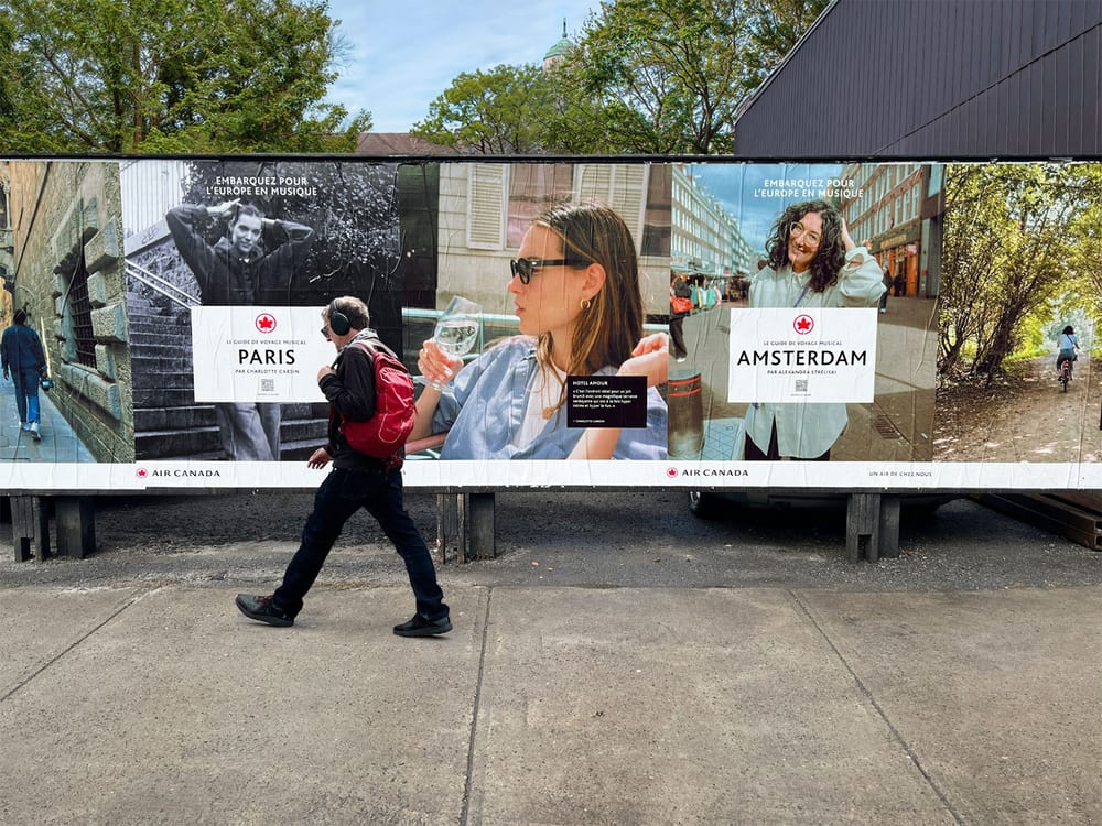 7 Cossette x Air Canada Guides de voyage musicaux Affichage