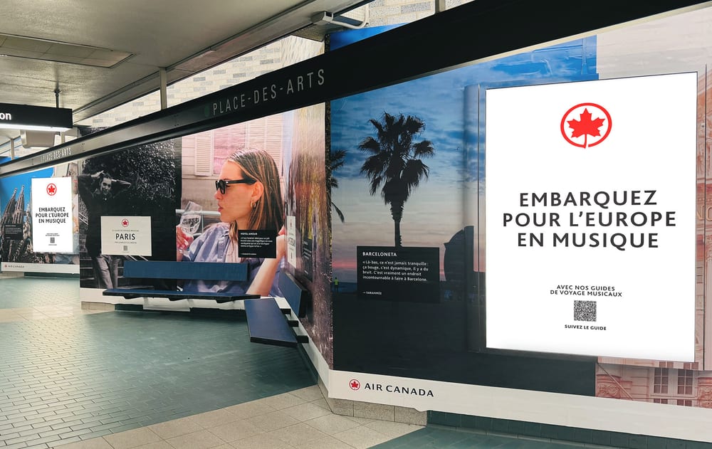 8 Cossette x Air Canada Guides de voyage musicaux Affichage